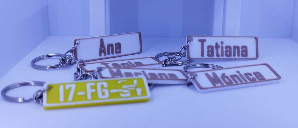 Porta-Chaves matrícula (diversas opções) - impressão 3D