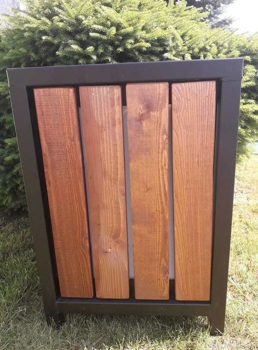 Kosz kwadrat z wkładem parkowy miejski producent atest