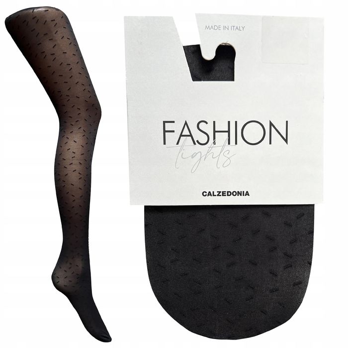 Rajstopy wzorzyste damskie Calzedonia 30 den czarne cienkie XL (5)