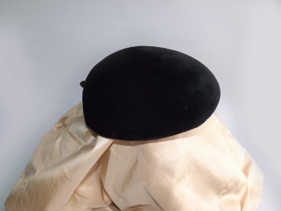 Шляпка Таблетка маленькая, фетр шерсть, винтаж 50-е