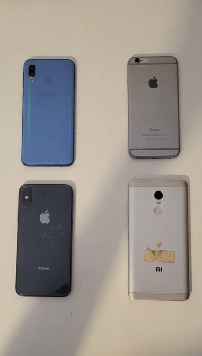 Lote 4 Telemóveis – iPhone X, iPhone 6, Samsung A40, Xiaomi 4 / 4x – Para Peças