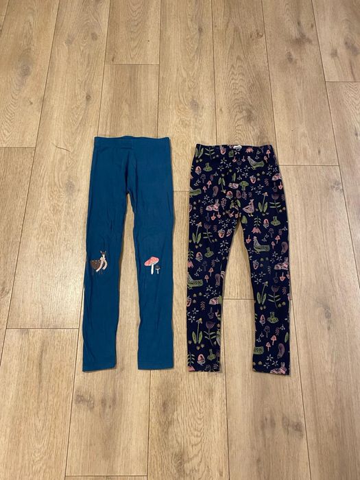2 pary gietrow dla dziewczynki rozmiar 122 128 cm wiosna legginsy