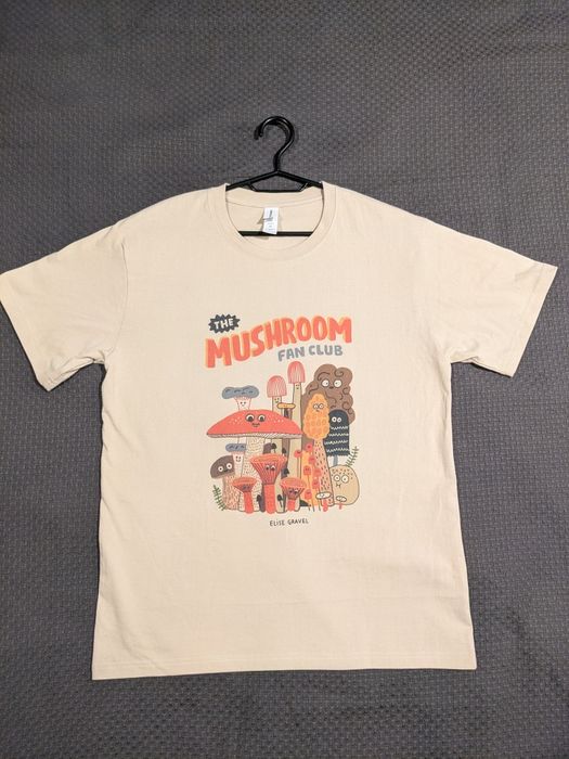 Футболка The Mushroom Fan Club розмір M, бавовна, бежева, унісекс