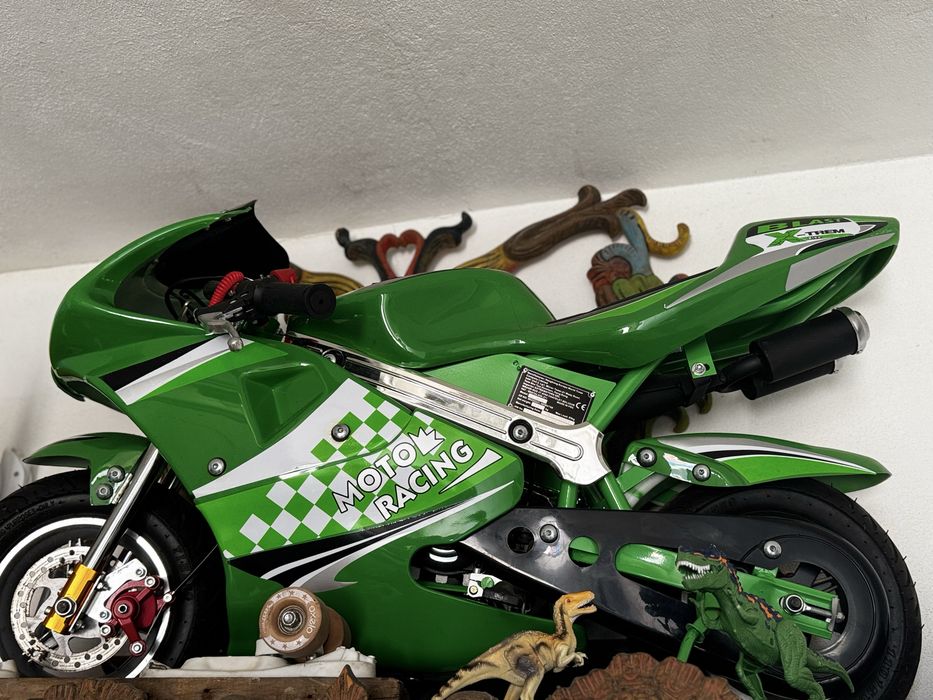 Mini Mota de Pista / Pocket Bike (Verde) – Como Nova!
