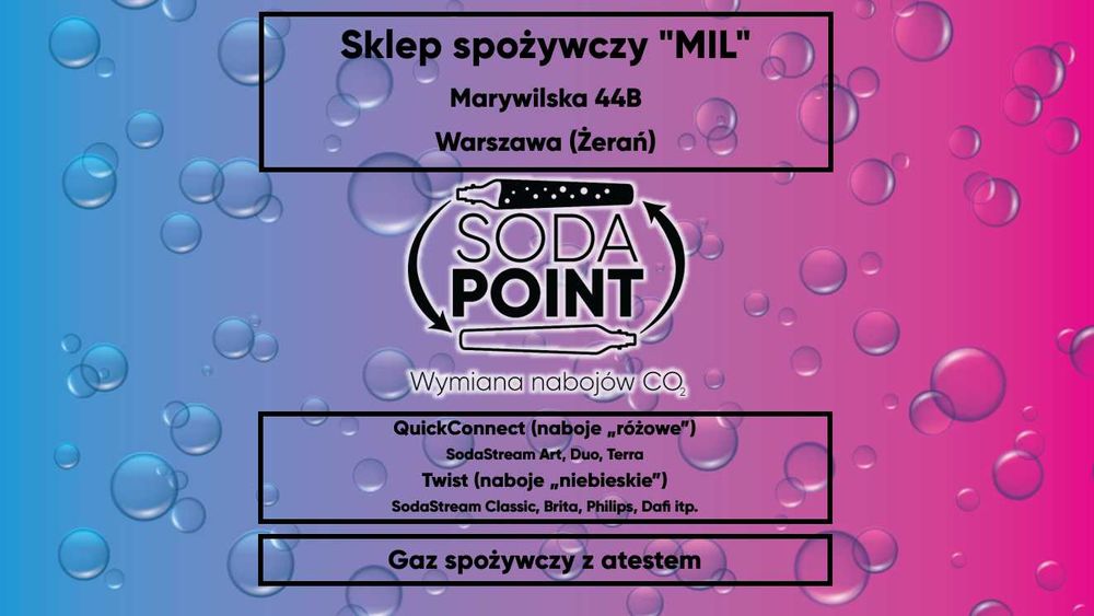 Sodastream Warszawa (Żerań), Marywilska 44B Wymiana nabojów CO2