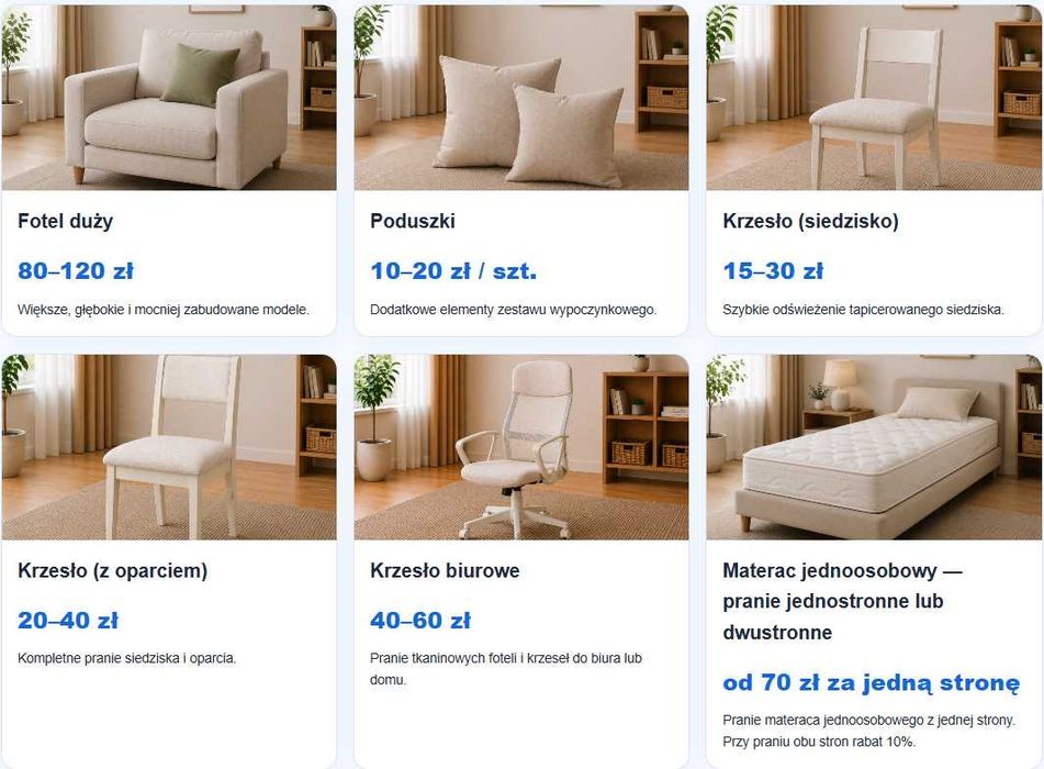 Pranie kanap, narożników i dywanów | Rabaty do -20% | Dojazd GRATIS