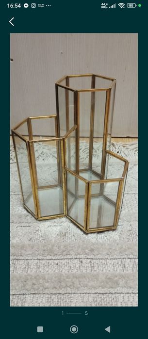 Duży organizer zloty szklany na pędzle