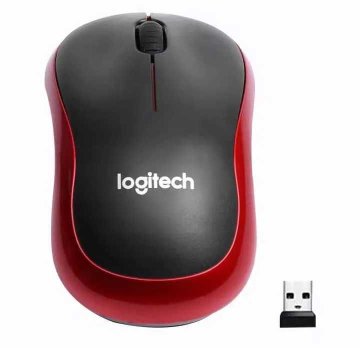 Myszka bezprzewodowa czerwona Logitech M185 sensor optyczny na baterie