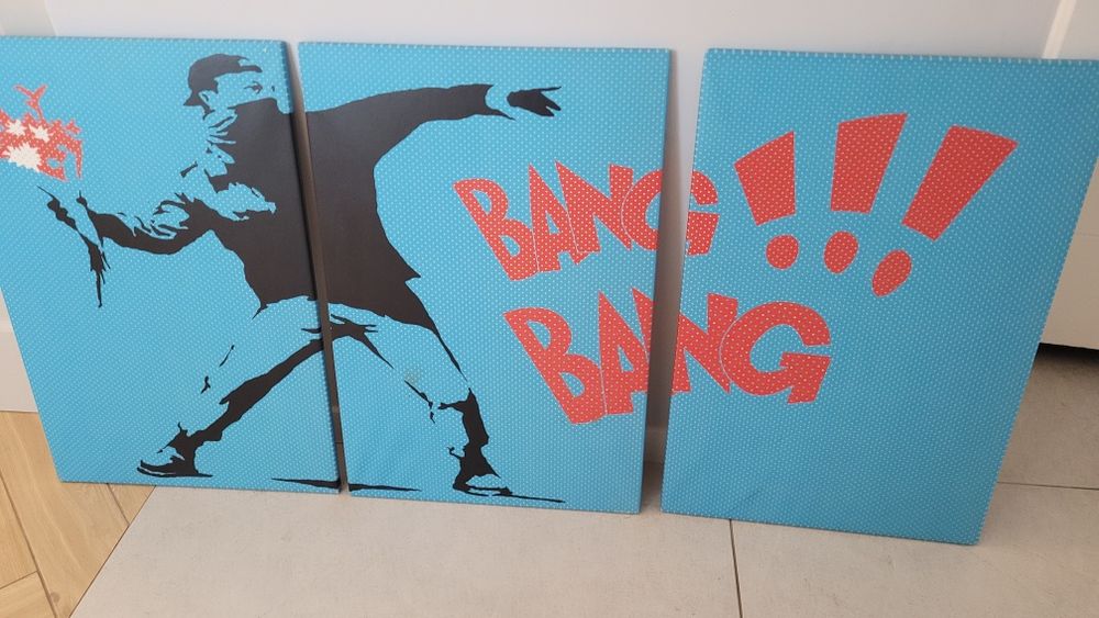 Tryptyk Banksy obrazy