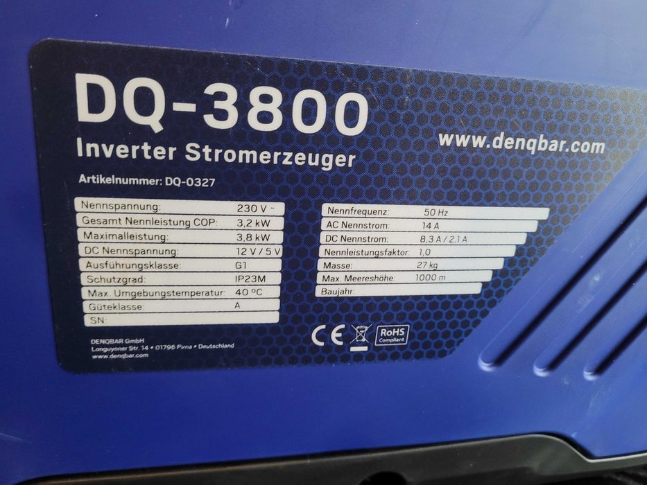 agregat pradotworczy inwerterowy denqbar 3.8kw 3800w