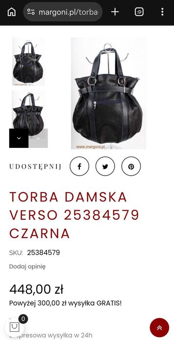Torebka damska marki VERSO, wykonana z najwyższej jakości skóry naturalnej groszkowanej