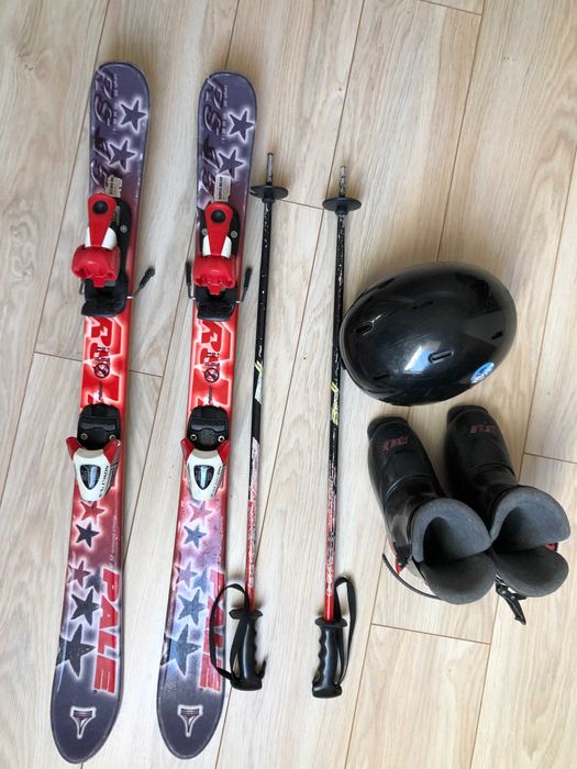 Zestaw narty Pale 100cm, buty narciarskie wkładka 19cm, kijki i kask !