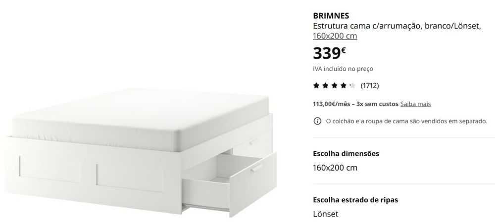 Cama casal IKEA Brimnes