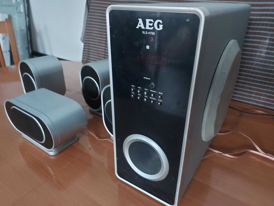 Zestaw głośników AEG -3+1+subwoofer+PILOT-kompletny-wysyłka
