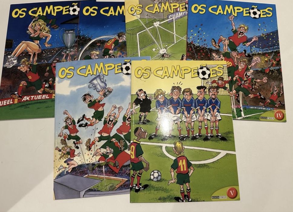 Coleção completa Os Campeões  Banda desenhada de futebol Gursel 6 vol.