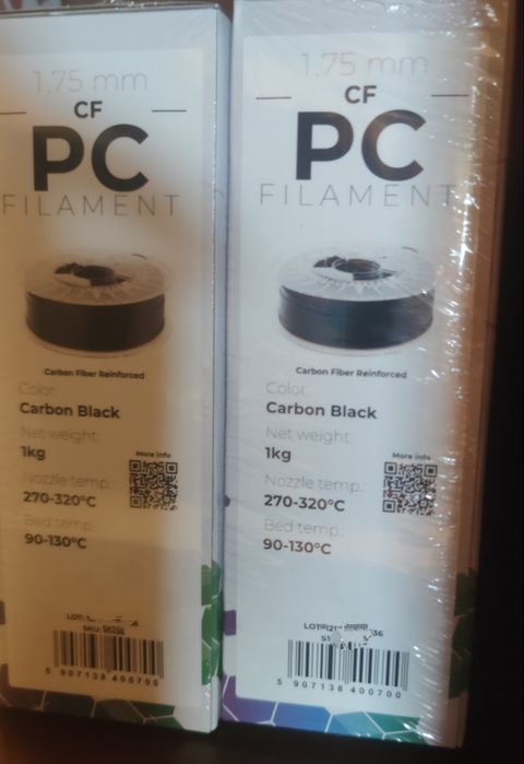 Filament  PC CF 1.75mm Carbon Black 1kg