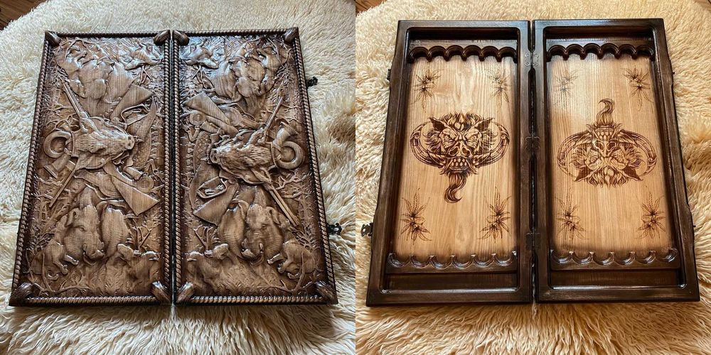 Нарды и шахматы из натурального дерева высокого качества на подарок