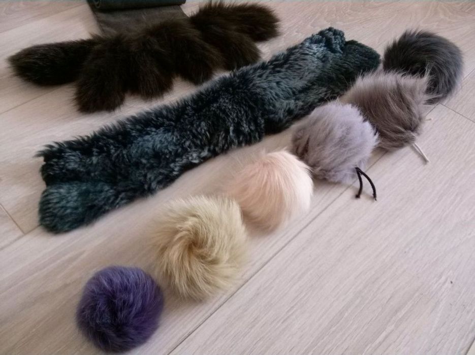 Помпон бубон з натурального хутра хутряний хвостик китиця хутро