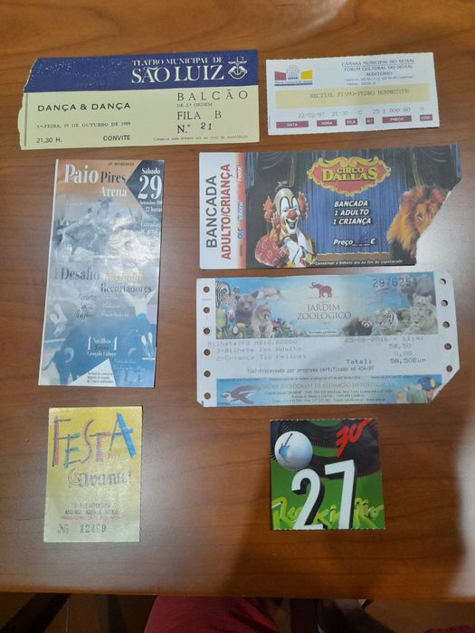 Bilhetes antigos Espetaculos Lisboa