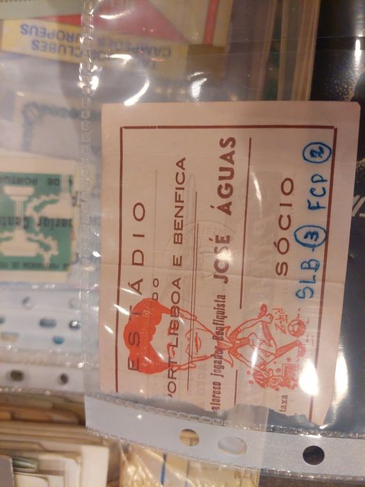 Bilhete futebol  Benfica antigo José águas