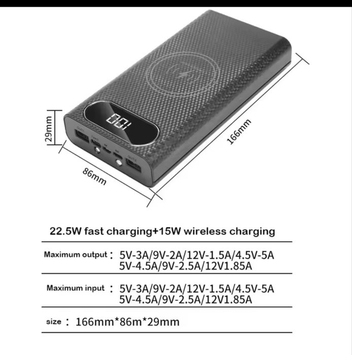 Павер банка 30000 mah, pawer bank 22.5w