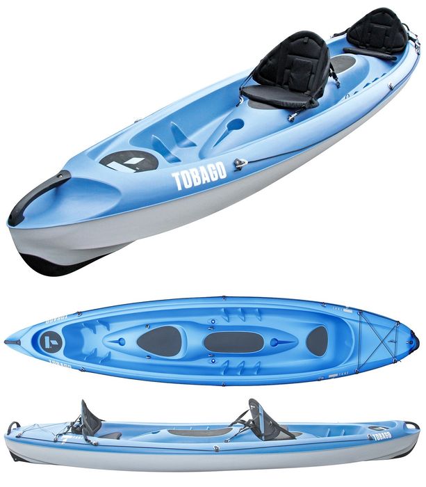 Caiaque tobago 3 lugares com 2 pagaias, 2 bancos, 2 coletes e ancora