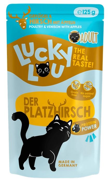 Karma dla kota bez zbóż, cukru i GMO - Lucky Lou DRÓB i JELEŃ 125g