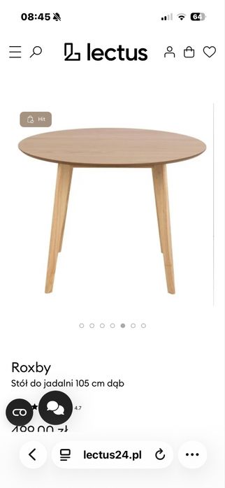Stół  okragly Lectus 105cm  ruby