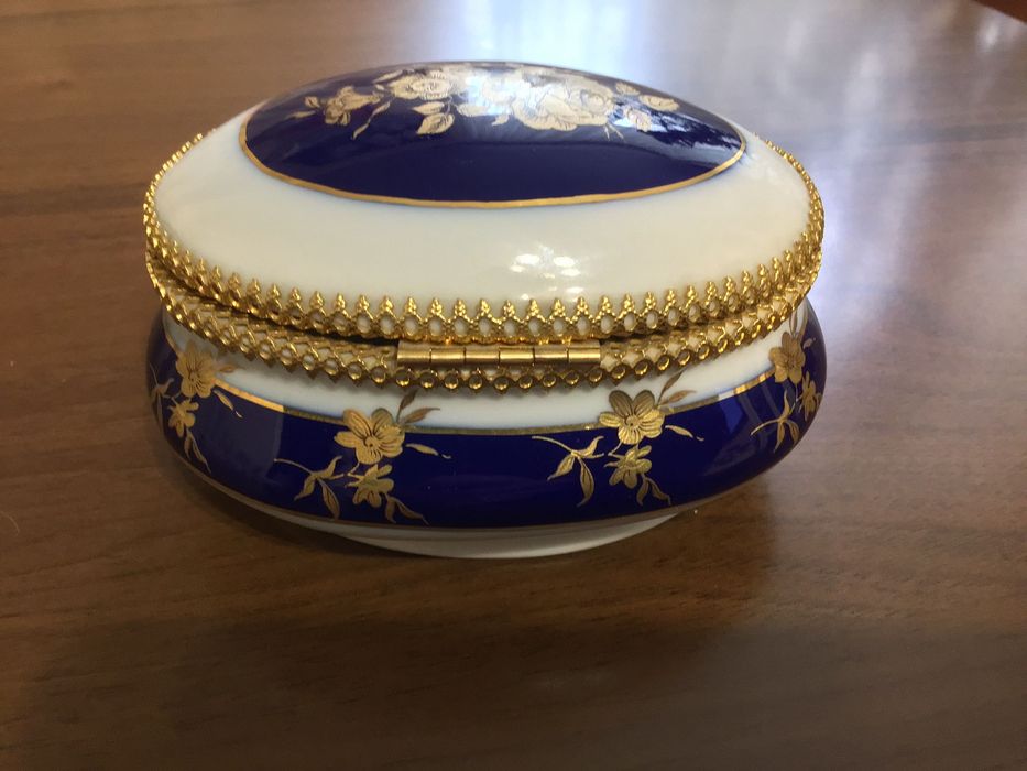 Винтажная шкатулка фарфор, кобальт