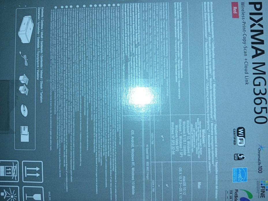 Impressora multifunções Canon Pixma MG3650S Impressora Multifunções Vermelha
