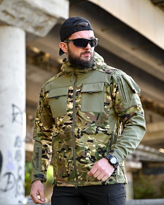 Тактична флісова куртка кофта мультикам Polar 320 Softshell combo