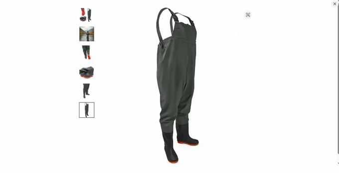 Waders de pesca em borracha