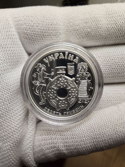 Срібна монета КОСІВСЬКИЙ РОЗПИС, 1 унція, 31.1 гр, 999 пр., тираж 3500