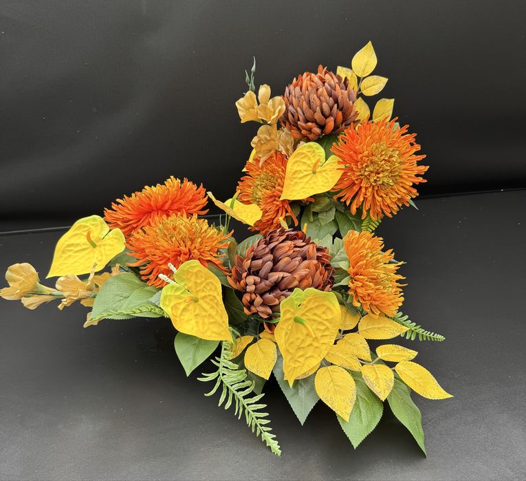 Komplet nagrobny z chryzantema i anturium