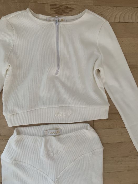 Nowy komplet bialy lila lou s/m
