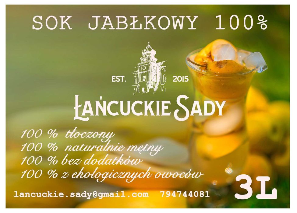 Soki Jabłkowe NFC 10L ekologiczne, 100%naturalne, starodawna odmiana