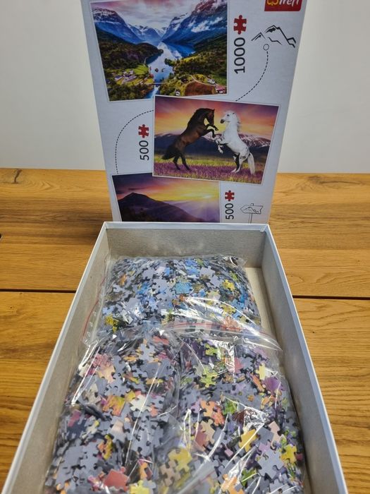 Puzzle 1x1000 + 2x500 elementów Trefl Tczew • OLX.pl