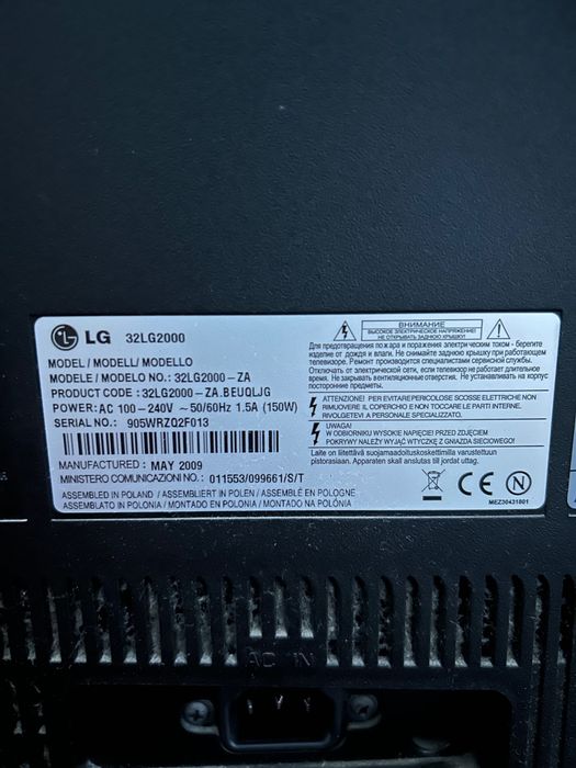 Televisão LG Avariada