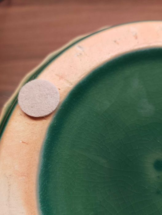 Robina ceramiczna donica doniczka butelkowa zieleń w jodełkę