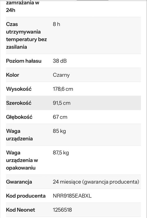 Lodówka gorenje nrr9185eabxl 2 drzwiowa