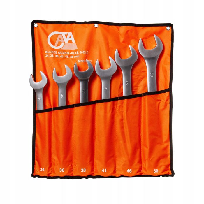 CATA Zestaw kluczy płasko-oczkowych CrV 34-50 mm 6 el.