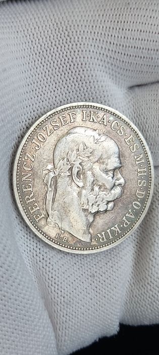 Срібна монета 5 крон 1909 рік