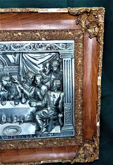 Última Ceia de Jesus Metal Relevado