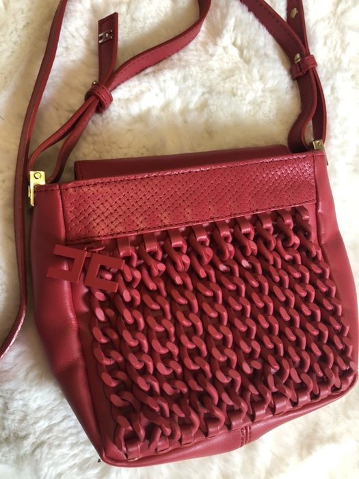elisabetta franchi torebka łańcuch czerwona oryginał nowa 19x17cm