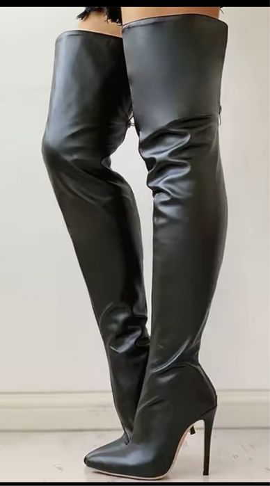 Kozaki za kolano 11cm Trans zapinane od tył rozmiar 44 29cm