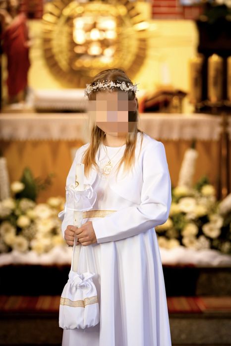 Sprzedam albę komunijną dla dziewczynki z dodatkami