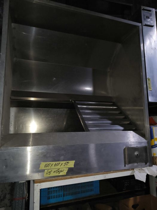 Зонты вытяжные пристенные из нержавейки с жироуловителями (Б/У)