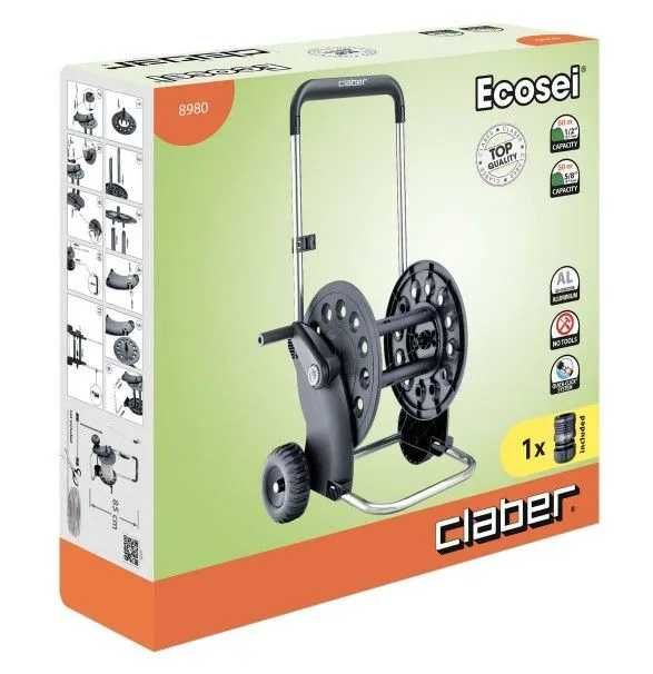 Візок для шланга Claber Ecosei 8980 Італія котушка універсальна