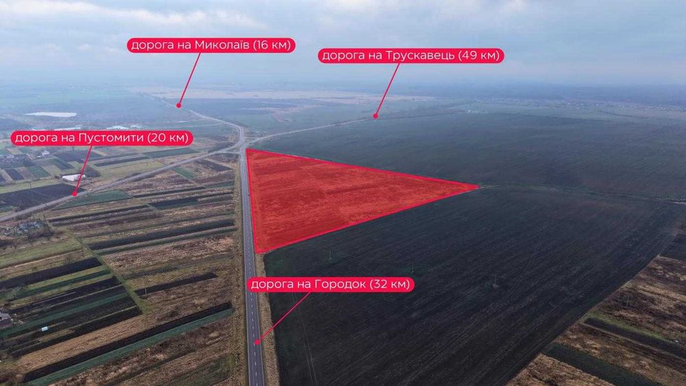 Продаж земля для промисловості, Велика Горожанка, Миколаїв, Львів. обл