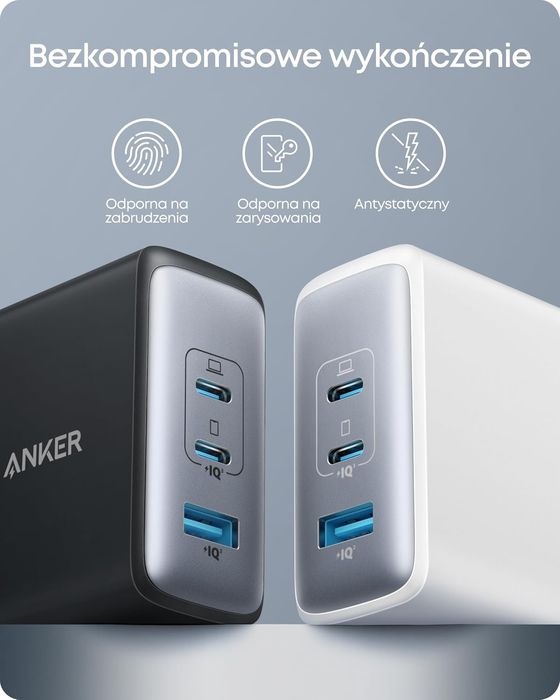 Anker ładowarka 736 nano ii 100w 3 porty usb-c usb-a szybkie ładowanie